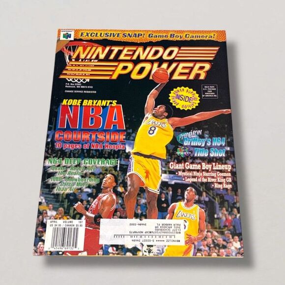 Nintendo Power Magazine Volume 107 Kobe Bryant with Iggys Poster - Picture 1 of 8